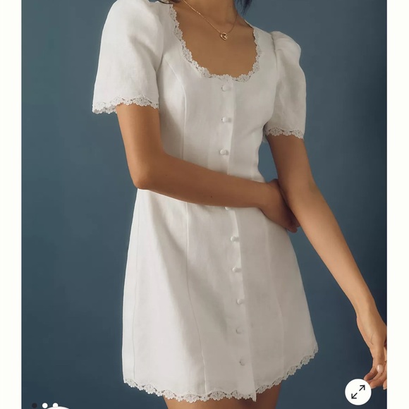 Reformation NEW Anabella Linen Mini Dress - Picture 1 of 7